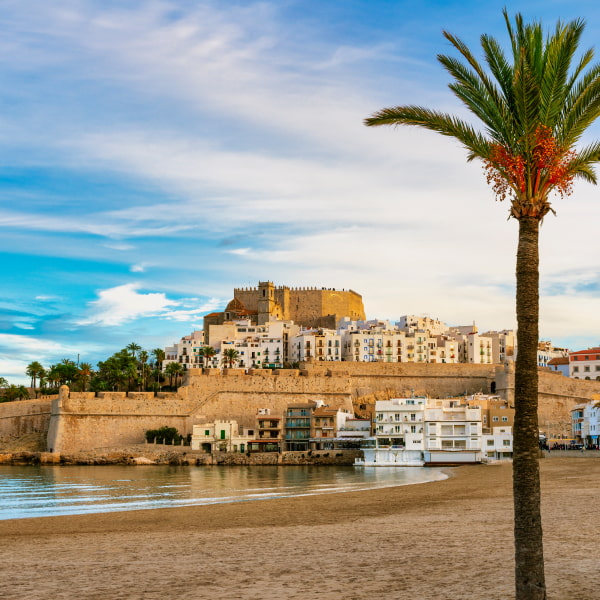Peñíscola View of the town and castle from the beach